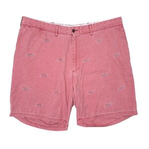 Castaway Clothing Shorts Mens Size 44 Salmon Pink Preppy Printed Nantucket Red